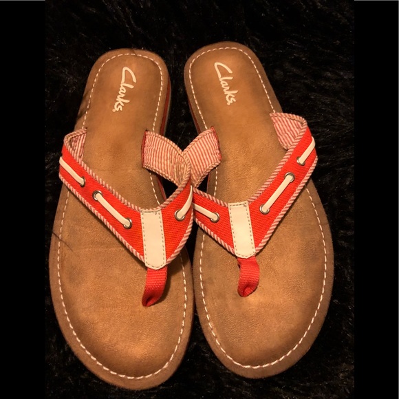 clarks sandals womens orange